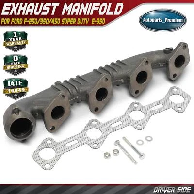 Left Exhaust Manifold w/ Gasket Kit for Ford F-250 F-350 E-450 Super Duty 6.0L - Image 1 of 4