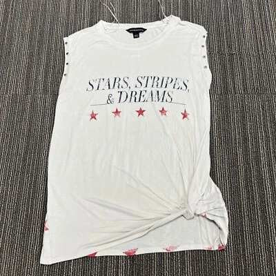 Rock Republic Shirt Womens XS Sleeveless Tank Patriotic Stars Rayon Hippie - Image 1 of 4