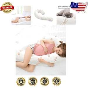 Swan-Shaped Pregnancy Pillow - Soft Memory Foam Body Support for Sleep - 49 Inch - Picture 1 of 10