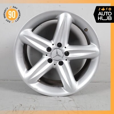 Mercedes R230 SL500 SL600 9.5 x 18 18" Rear Wheel Rim Silver 2304010502 OEM - Image 1 of 4