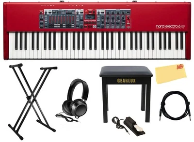 Piano de escenario de acción con martillo Nord Electro 6 HP de 73 notas con soporte ajustable Foto 1 de 3