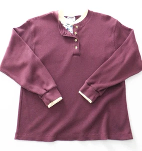 Hanes Signature Lagenlook Beefy Henley Langarm Größe L - Bild 1 von 7