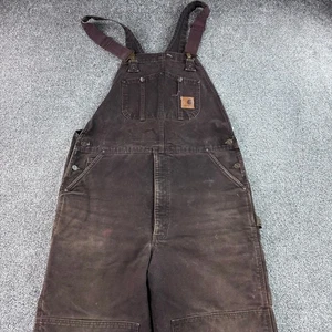 Carhartt Bib Overalls Men 38x34 Arctic Insulated Duck Canvas Double Knee R27 DKB - Picture 1 of 7