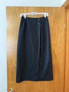 Talbots Wickelrock 100% Kammgarn Wolle Grau Grau Vintage Made In USA Größe 4 - Bild 1 von 10