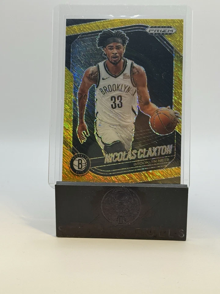 NICOLAS CLAXTON 2024-25 Prizm Black #120 Base GOLD SHIMMER PRIZM SP /10 Nets - Image 1 of 4
