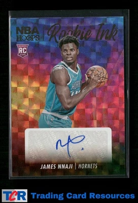 2023-24 Hoops #RI-NNJ James Nnaji Rookie Ink Hyper Gold Auto - Image 1 of 2