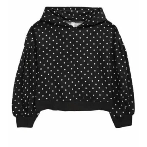 1901 Girls Blouson Sleeve Hoodie Black & Ivory Polka Dot XLarge (14/16) MSRP $39 - Picture 1 of 3