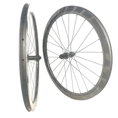 700C Road Bike Carbon Wheel 38*26mm Tubeless Wheelset Thru Axle  Disc Brake Hubs - Image 1 of 4