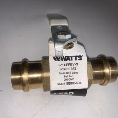 VÁLVULA DE BOLA DE PRESIÓN 3/4" LFFBV-3-PRESS-M2 VÁLVULA DE BOLA DE LATÓN VATIOS Foto 1 de 4