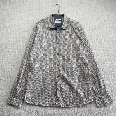 Tom Tailor Button Up Dress Shirt Pastel Geometric AOP Regular Stretch Men XXL Foto 1 de 4