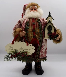 Karen Didion Crakewood Collection Weihnachtsmann Figur Statue mit Vogelhaus & Schild - Bild 1 von 14