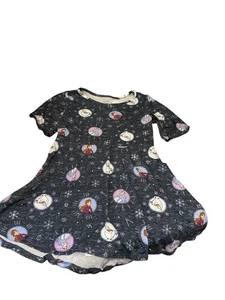 Disney Frozen 2 Elsa Anna Olaf Soft Dress Girls Navy soft Holiday Size 6-6X - Picture 1 of 4