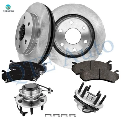 8 Front 305 Brake Rotors-Brake Pad-Wheel Hub For 2004-2006 Cadillac Escalade RWD - Image 1 of 4