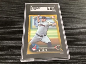 2016 Bowman Draft Gold Shane Bieber #BD68  13/50  SGC 8.5 - Picture 1 of 3