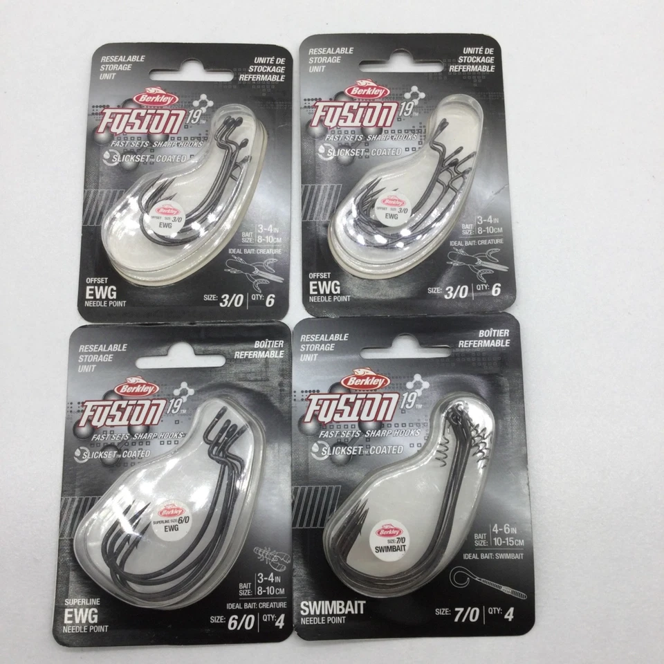 Berkley 1362175 Fusion19 Hooks Superline EWG Size 6/0 Smoke Satin per 4
