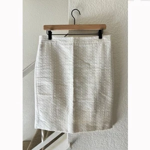 J. Crew Women’s Pencil Skirt Size 8 Chevron Cream Ivory Office Career Spring - Picture 1 of 13