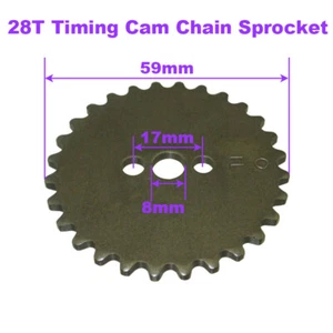28T Timing Cam Chain Sprocket For Zongshen 125cc W125-G Oil-cooled Engine Parts - Picture 1 of 8