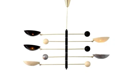 5 Light Pendant Mid Century Modern Raw Brass Sputnik chandelier light Fixture Cover
