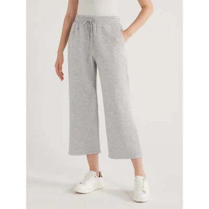 Scoop Lounge Pants Women's Size L Heather Gray Ultimate ScubaKnit Cropped --M8-- - Picture 1 of 5