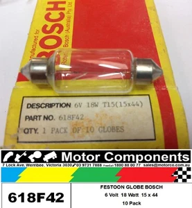 6 VOLT 18 watt FESTOON GLASS BULBS NEW 6V GLOBES T15 (15 x 44) - Foto 1 di 2