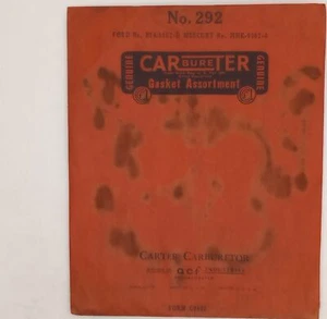 Surtido de juntas de carburador Carter 292 Ford B7A-9502-D Mercury NOS (ver descripción) - Imagen 1 de 2