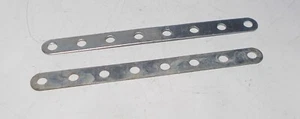 2 x Meccano Narrow Strip 7 Holes in zinc (235b) - Picture 1 of 1