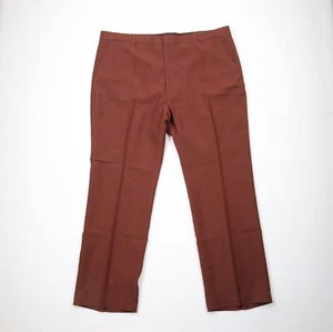 Vintage 70s Streetwear Mens 44x32 Wool Blend Wide Leg Bell Bottoms Pants Red USA - Picture 1 of 12