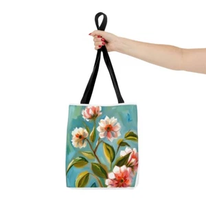 Bolso pequeño mujer- flowers - white - green - pink. - Picture 1 of 5