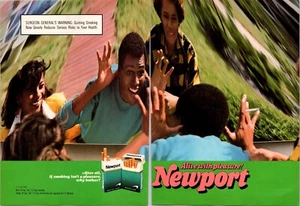 VINTAGE 1991 NEWPORT ZIGARETTEN RETRO 90ER KUNST 2 SEITEN DRUCK ANZEIGE - Bild 1 von 1