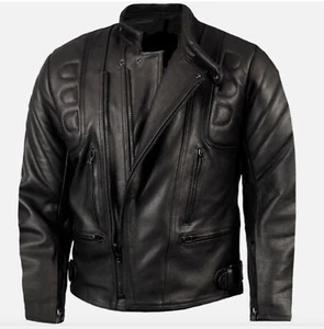 Herren Motorrad/Motorrad schwarze Lederjacke - Bild 1 von 4