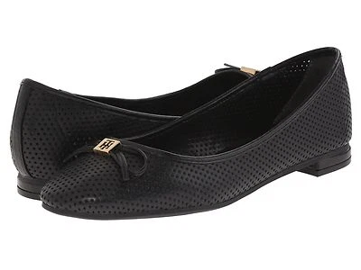 Tommy Hilfiger Mirella Black Perforated Ballet Flats Multisizes AS297 - Image 1 of 4