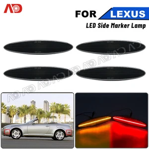 For 2002-2010 Lexus SC430 Amber/Red LED Side Marker Lights Front Rear Smoke Lens - Foto 1 di 9