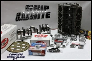 SBC CHEVY 434 DART SHORT BK FORGED+4cc DOME 4.155 PISTONS SCAT RODS MANLEY CRANK - Picture 1 of 9