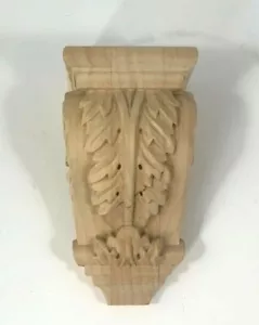Ekena Millwork CORW02X02X04ACAL Extra Small Acanthus Wood Corbel Alder 2.25x4.25 - Picture 1 of 8