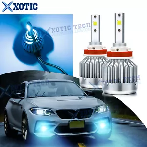 2x H8 H11 H9 LED Front Fog Driving Light 8000K 6000LM Bright Blue Bulbs DRL Kit - Picture 1 of 10