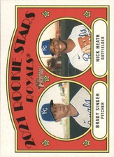 2021 Topps Heritage #129 Brady Singer RC/Nick Heath RC Rookie Royals