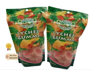 Two (2) -FRUIT OF THE ISLANDS Lychee Gummi Candy 12oz (340g) - Picture 1 of 3