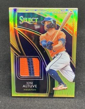 2020 Panini Select JOSE ALTUVE Gold Prizm Game Worn 2 Color Patch 4/10 Astros 🔥