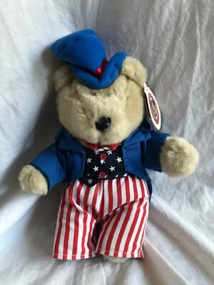 Vintage 2002 Starbucks Barista Bear 20th Edition Uncle Sam Fourth of July Plush - Image 1 of 2
