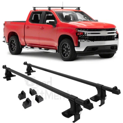 For Chevy Silverado 1500 2500 3500 54" Black Roof Rack Cross Bar Cargo Carrier Foto 1 de 4