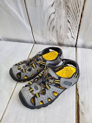 KHOMBO KYLE BOYS 12 WATER SANDAL SHOES GRAY BLACK YELLOW OUTDOORS - Image 1 of 4