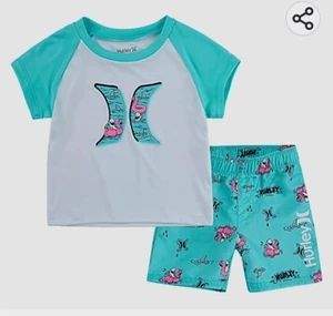NWT HURLEY TODDLER BOYS RASH GUARD SWIM SET - Picture 1 of 3