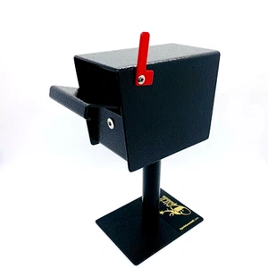 HTF Heavy - Mailbox Business Card Holder Custom Piece Trophy Movable Red Flag - Picture 1 of 12