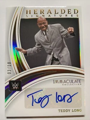 2022 Panini Immaculate WWE Teddy Long Auto Gold 3/10 Heralded Signatures - Image 1 of 4