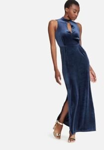 Vero Moda Liam Velvet Dress Blue Size 36 UK 8 rrp £38 DH8 CC 02