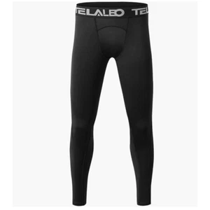 3 x TELALEO Youth Compression Leggings Athletic Base Layer | Boys L, Black NEW - Picture 1 of 10