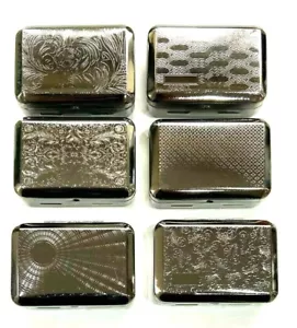 More details for tobacco tin with paper holder black and chrome options