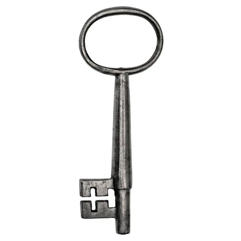 Antique Key - 18th c. Iron BANBURY Key 3¾" - Georgian 1700's Wire Bow - ref.k855 Cover
