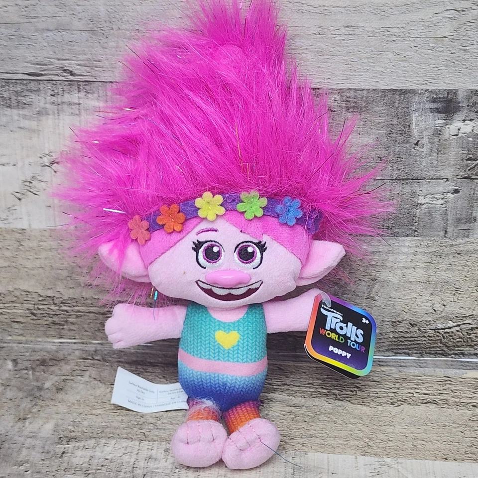 DreamWorks Trolls World Tour Poppy Rainbow 8” Plush Toy