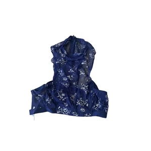Sujetador Victoria’s Secret Trébol Azul Plateado Metálico Transparente Sin Forro Cuello Alto 34B - Imagen 1 de 5